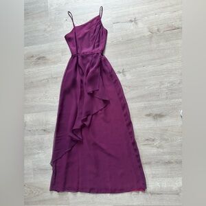Vintage Bianchi Boston Chiffon Gown Elegant Plum Maroon XS (Approx. Size 2) Prom